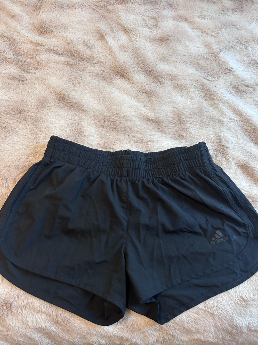 adidas Black Women's Running Shorts with Elastic Waistband